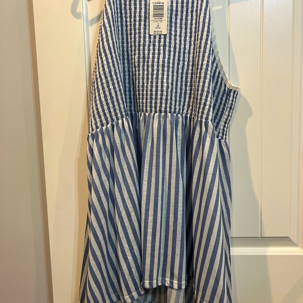 Torrid smocked babydoll high neck tank. NWT sz 3